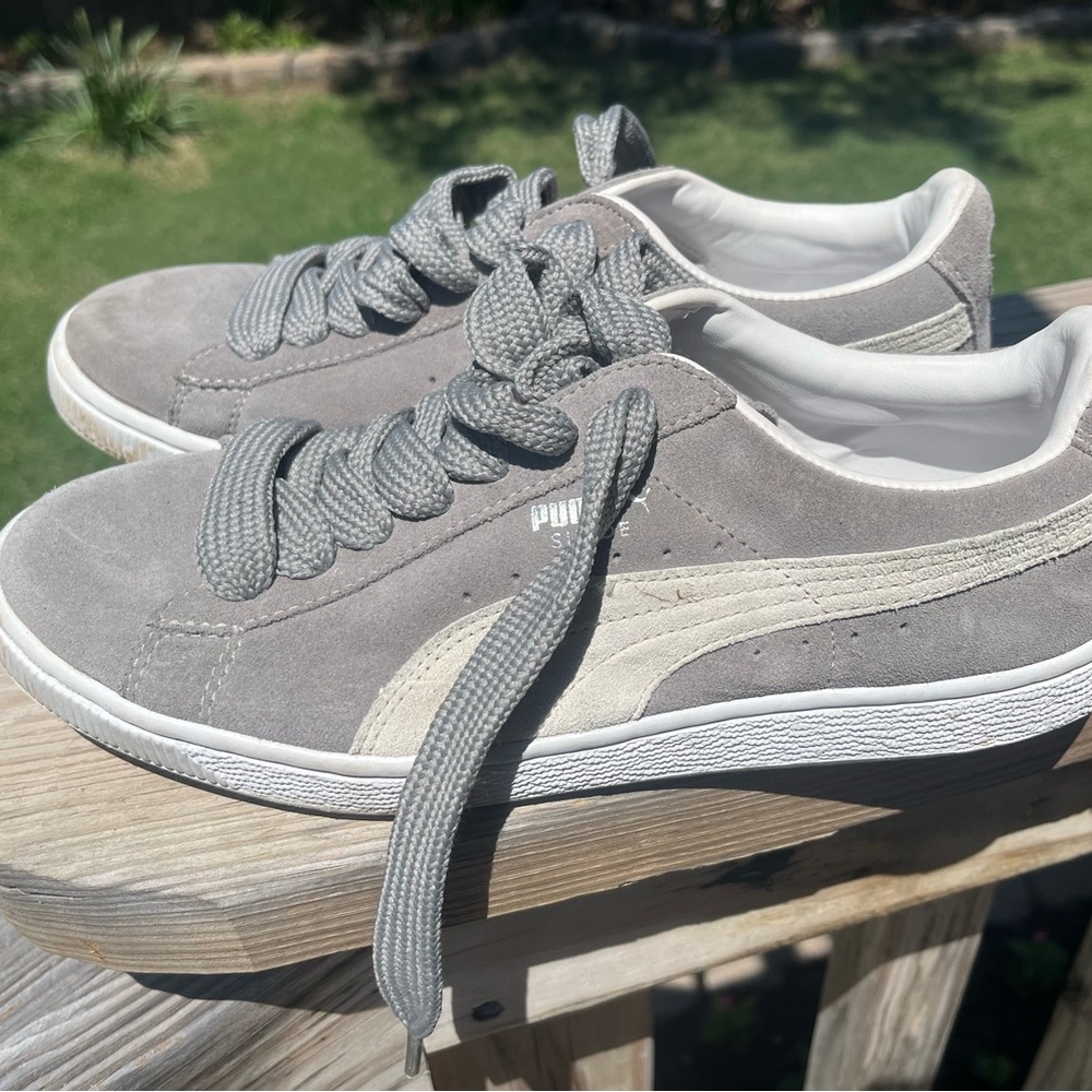Puma Women's Gray Suede Sneakers